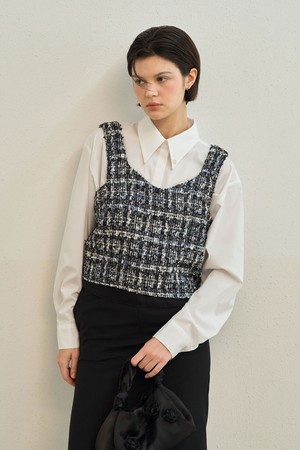 Tento Tweed Vest _ Black