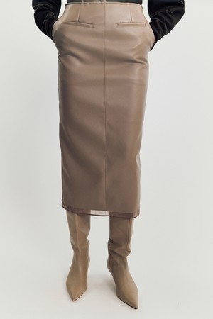 norby leather skirt _ Beige