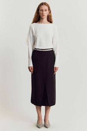 Joyren H wool skirt _ Charcoal