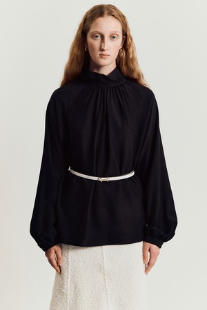 Leila Tie Blouse _ Black