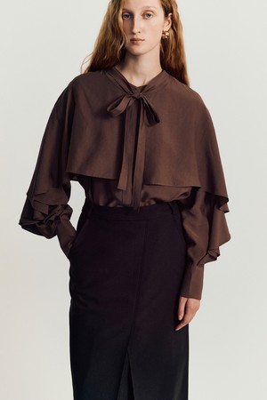 Nadi Cape Blouse _ Brown