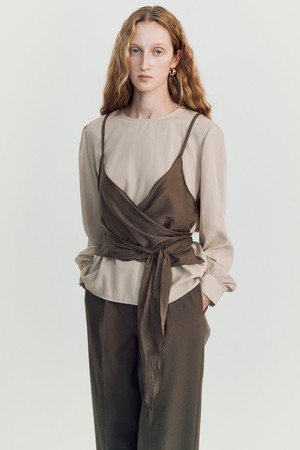 Helia Bustier Blouse _ Beige