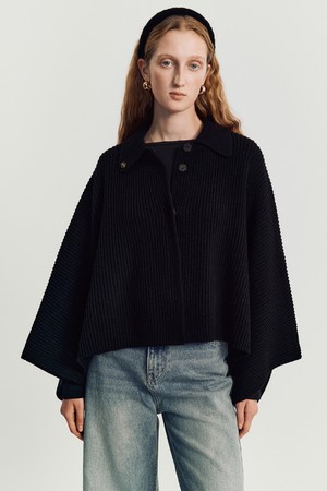 Roddie Cape Knit jacket _ Black