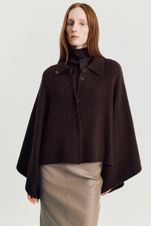 Roddie Cape Knit jacket _ Brown