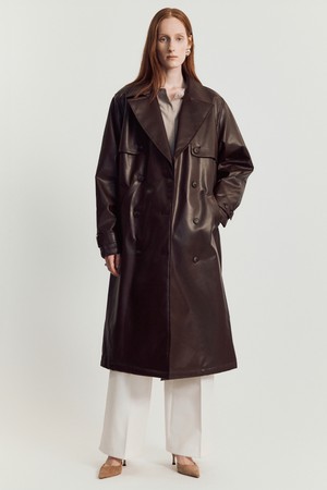 Fonda leather coat _ Brown