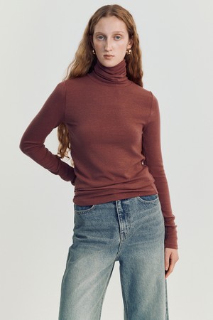 Lenna wool turtleneck t-shirt _ Pink