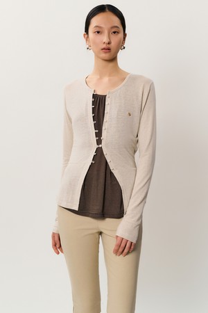 mea linen cardigan _ Beige
