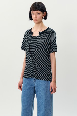 free stripe t-shirt _ Black