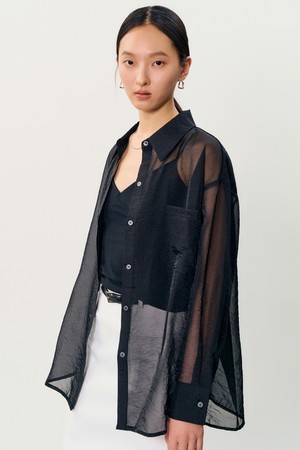 deia cross blouse _ Black