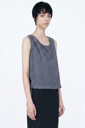 Atly Check blouse _ Black