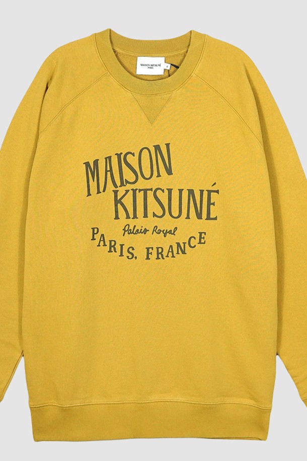 MAISON KITSUNE - 스웨트셔츠 - 메종키츠네 팔레로얄 맨투맨 트렌치 옐로우 LM00306KM0001 P760