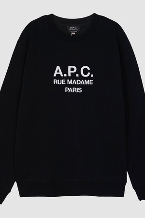 A.P.C. 아페쎄 남성 루퍼스 로고 맨투맨 블랙 COEZD H27500 LZZ