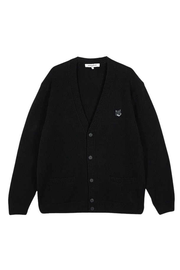 MAISON KITSUNE - 가디건 - 메종키츠네 24FW 볼드 폭스헤드 가디건 NM00506KT1006 P199 black