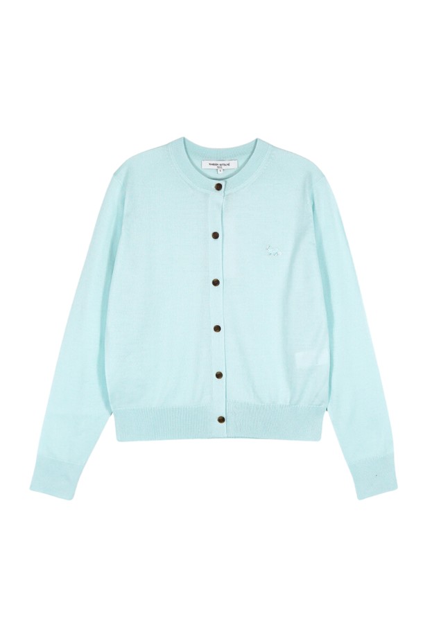 MAISON KITSUNE - 가디건 - 메종키츠네 24FW 여성 베이비폭스 가디건 MW00507KT1036 P305 Peppermint