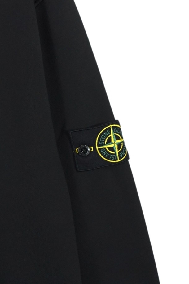 STONE ISLAND - 스웨트셔츠 - 스톤아일랜드 25SS 와펜 오가닉 코튼 맨투맨 블랙 K1S156100044 S0051 V0029