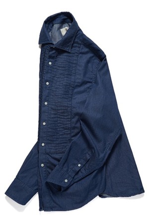 DENIM TUXEDO SHIRTS_DARK BLUE