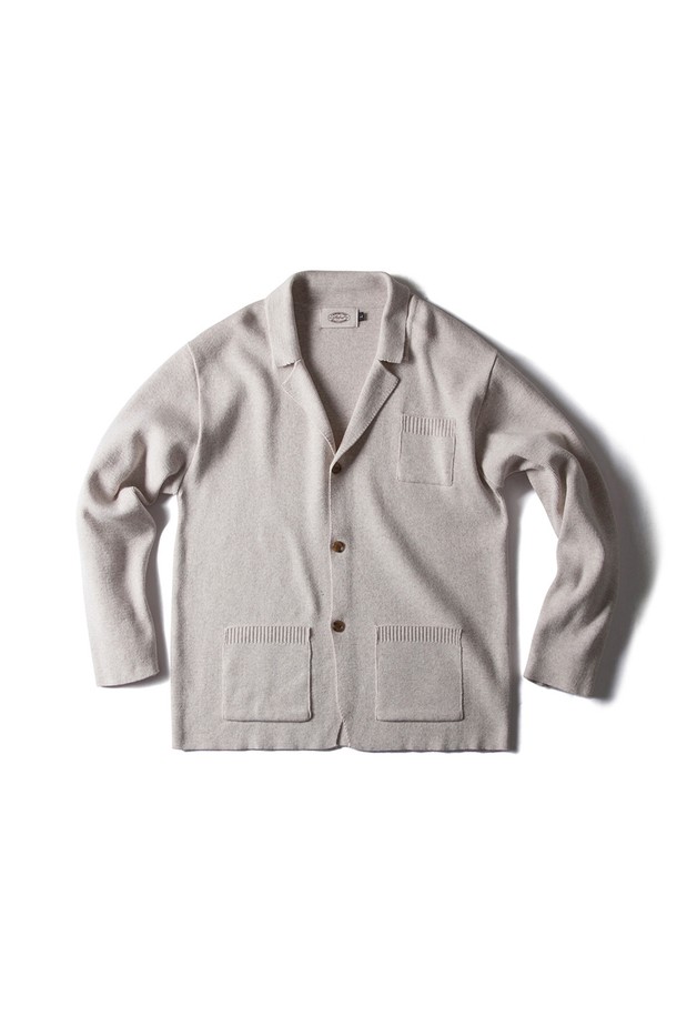 Amfeast - 가디건 - Cream bamboo tailroed cardigan