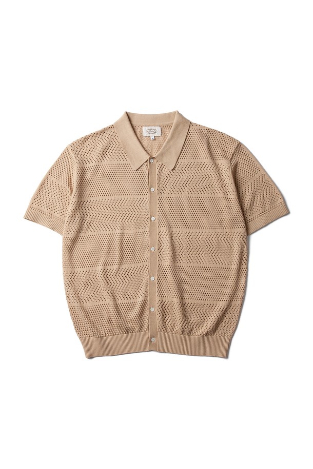 Amfeast - 반팔티셔츠 - Amalfi Crochet Half Shirts Beige