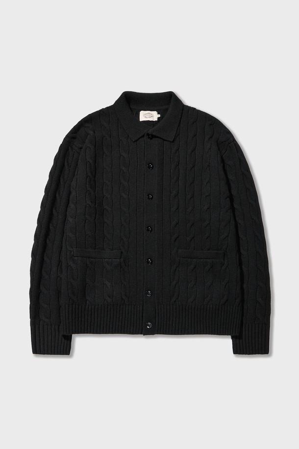 Amfeast - 가디건 - Ivy Essential Cable Cardigan Black