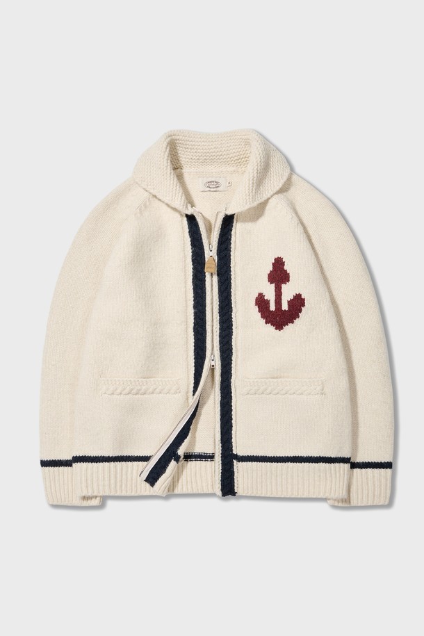 Amfeast - 가디건 - Anchor Cowichan Cardigan Cream