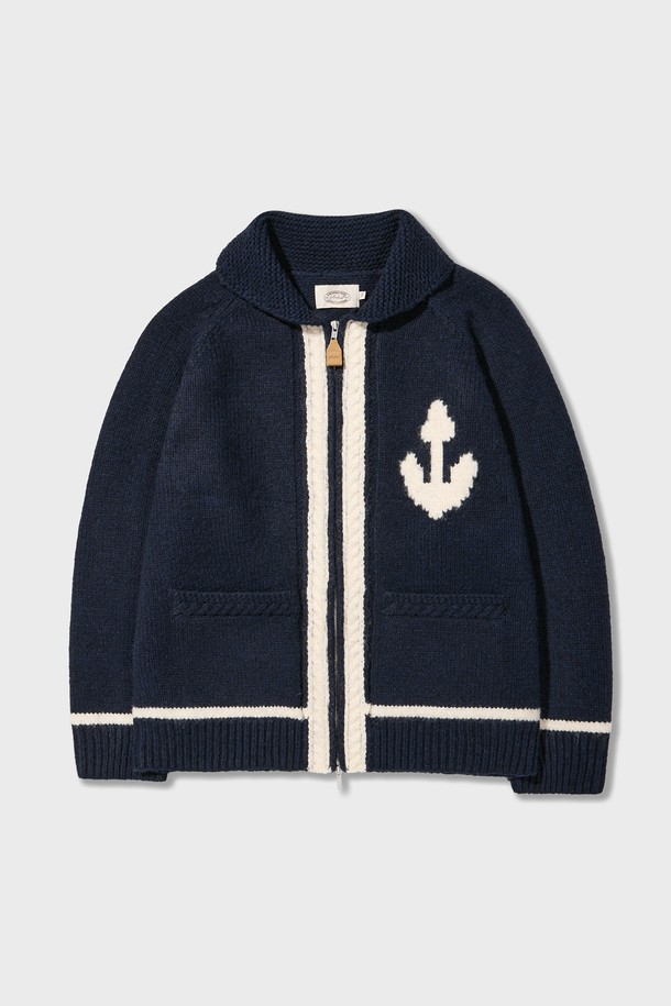 Amfeast - 가디건 - Anchor Cowichan Cardigan Navy