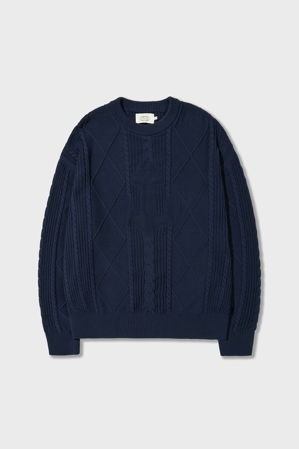 Amfeast - 스웨터 - Seaman Washed Cotton Kintwear Navy