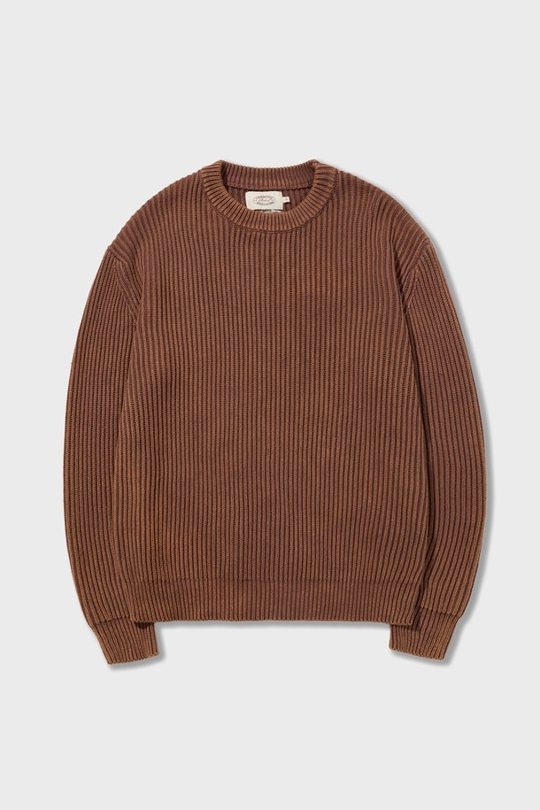 Amfeast - 스웨터 - Everyday Washed Round Knitwear Brown