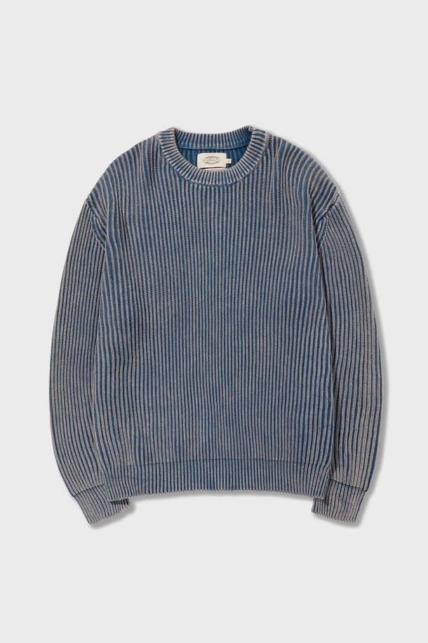 Amfeast - 스웨터 - Everyday Washed Round Knitwear Blue