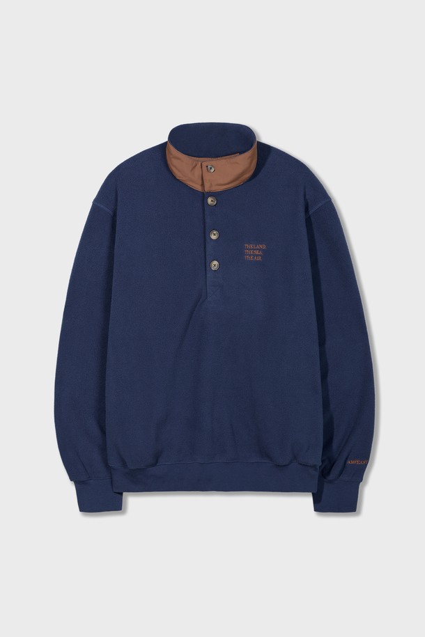 Amfeast - 플리스 - Traveler's Fleece Pullover Shirts Navy