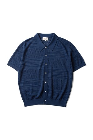 Amalfi Crochet Half Shirts Navy