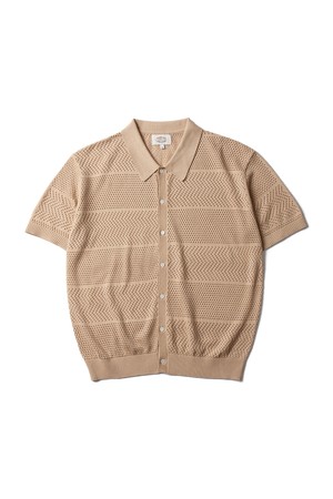 Amalfi Crochet Half Shirts Beige