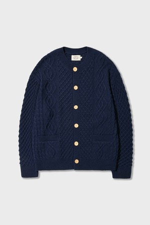 Bold Cable Fisherman Cardigan Navy