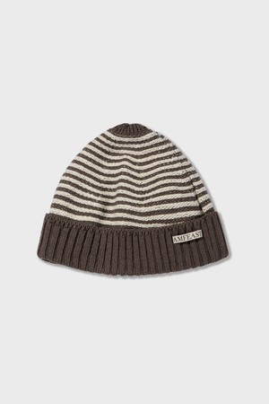 Traveler's Stripe Beanie Brown & Cream