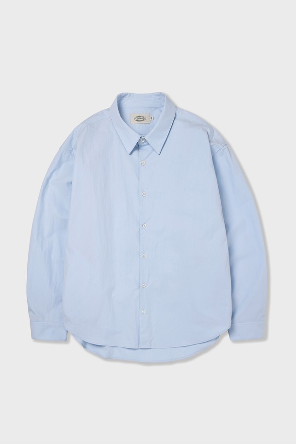 AMFEAST - 긴팔셔츠 - Oliver Solid Shirts Ver.2 Light Blue