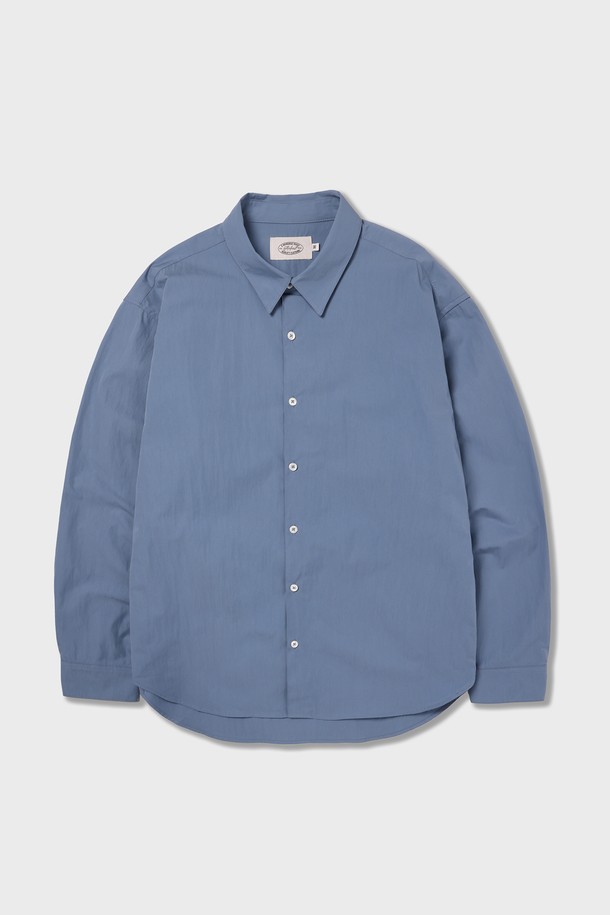 AMFEAST - 긴팔셔츠 - Oliver Solid Shirts Ver.2 Blue