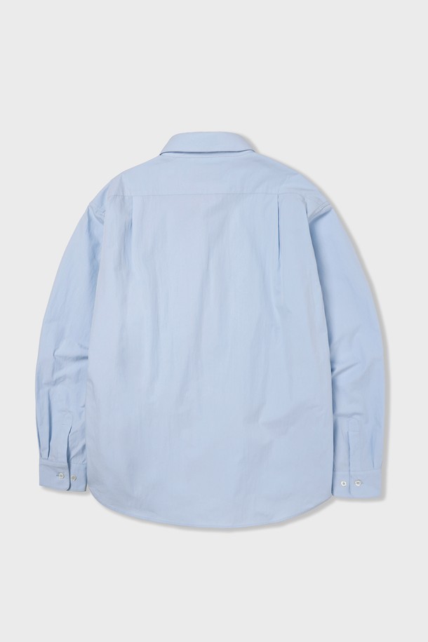 AMFEAST - 긴팔셔츠 - Oliver Solid Shirts Ver.2 Light Blue