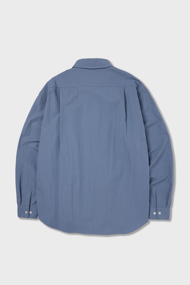 AMFEAST - 긴팔셔츠 - Oliver Solid Shirts Ver.2 Blue