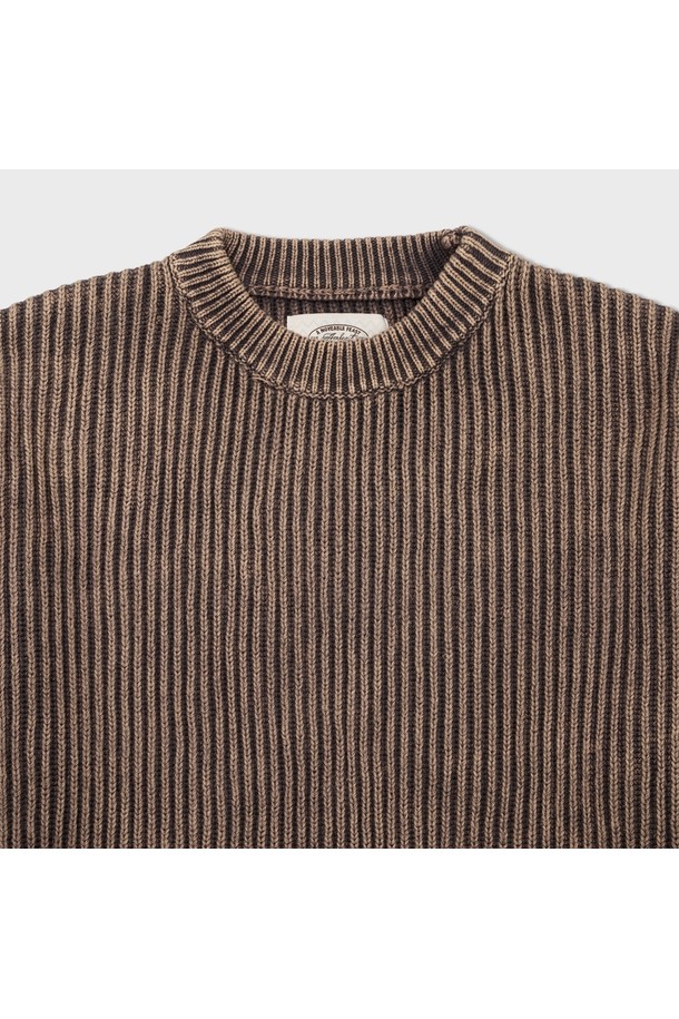 Amfeast - 스웨터 - 에브리데이 워시드 라운드 니트 차콜