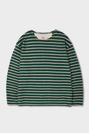 Terry Stripe Long Sleeves T-Shirts Green