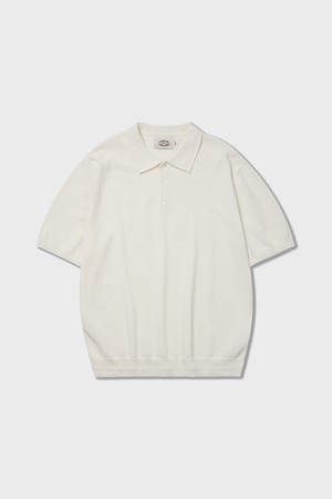Essential Polo Half Knit White