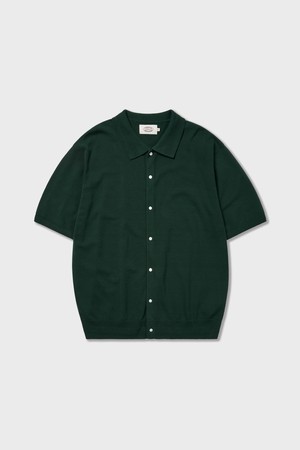 Essential Half Knit Shirts Deep Green