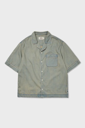 Jane Denim Pajama Shirts Mid Blue