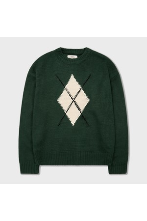 청키 펑키 아가일 스웨터 그린