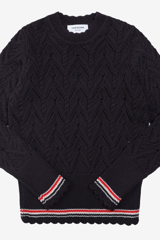 THOM BROWNE - 스웨터 - [톰브라운 THOM BROWNE] FKA357A Y1024 415 여성 풀오버 니트