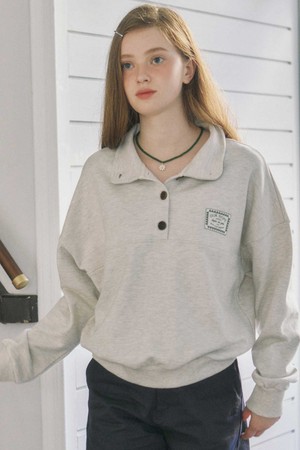 Hope Button-down Sweatshirt - Oatmeal
