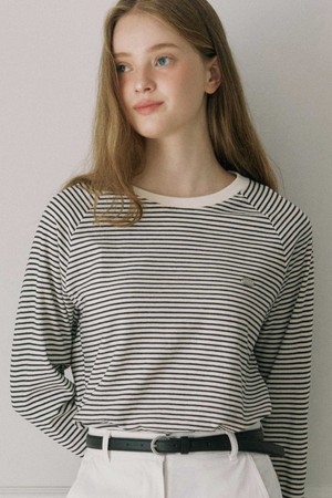 Stripe Raglan T-shirt - Black