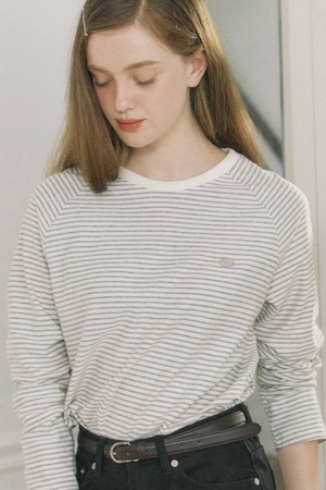 Stripe Raglan T-shirt - Grey