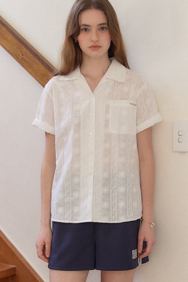 OURHOPE - 셔츠 - Olive Atelier Flower Shirt - White