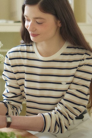 Multi-Stripe Sleeve T-shirt - Ivory