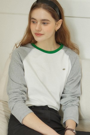 Two-tone Raglan T-shirt - Melange Grey